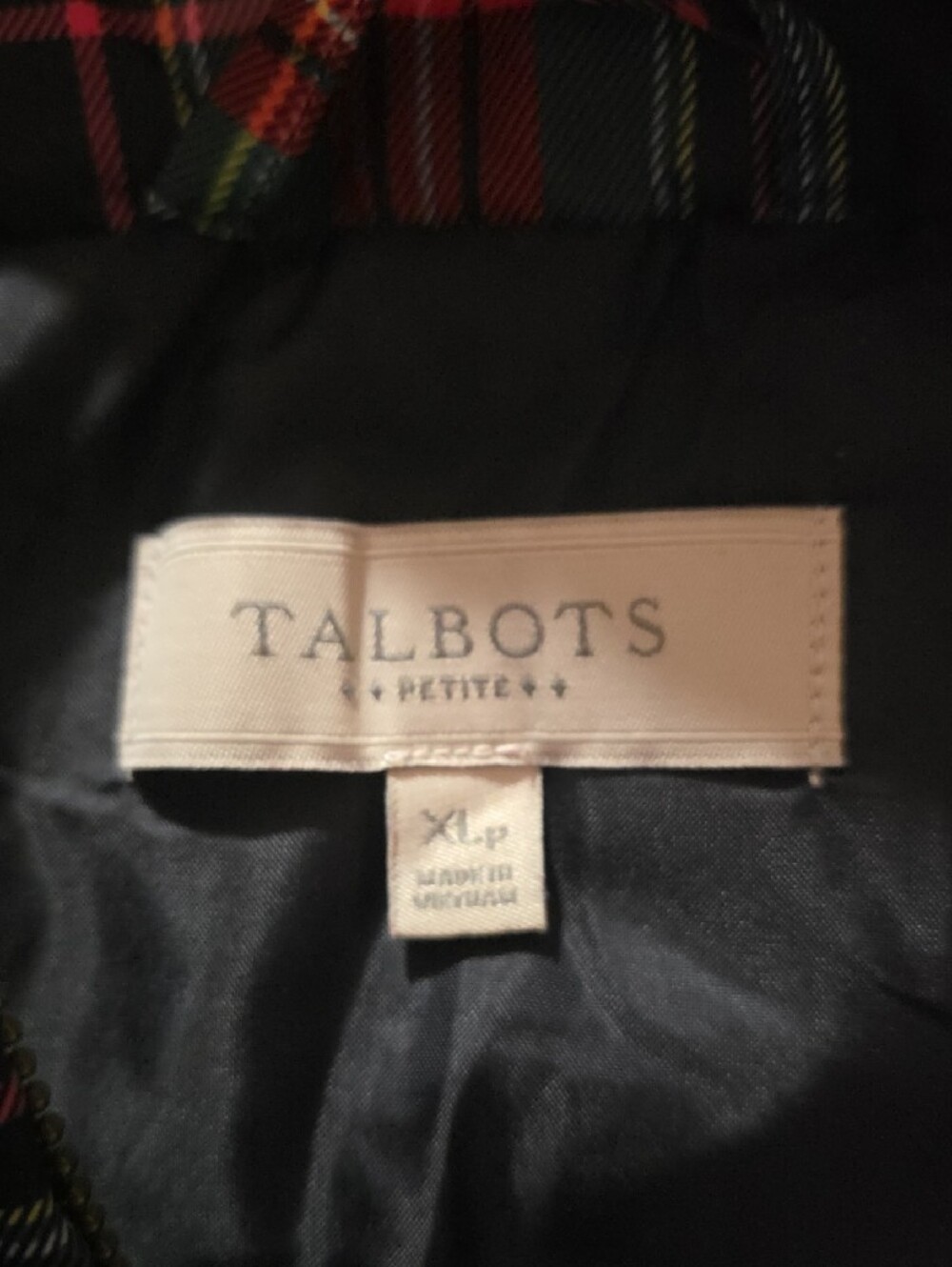 Talbots Plaid Quilted Vest - Red, Green & Black - Picture 8 of 8